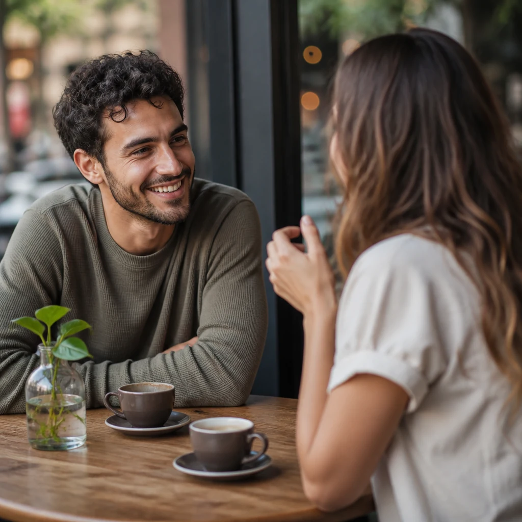 Couple having a calm and honest conversation together