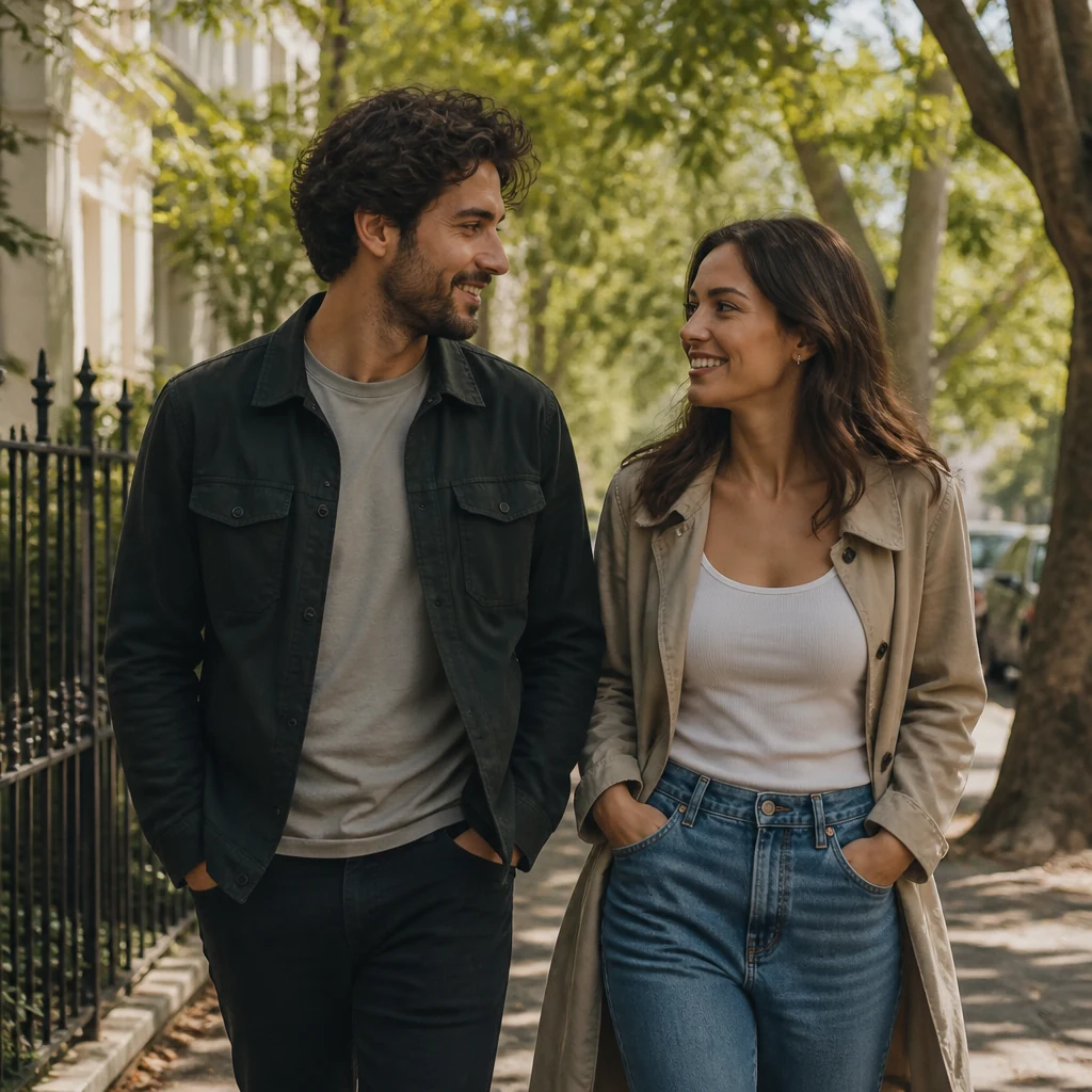 Attractive single person in a warm modern dating lifestyle scene