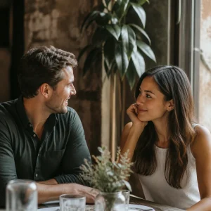 Attractive single person in a warm modern dating lifestyle scene