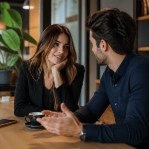Confident single person preparing for a modern date