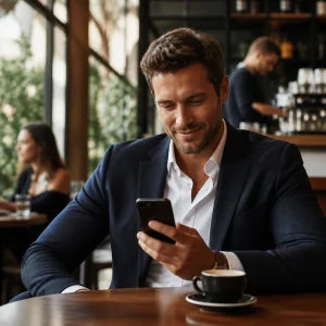 Attractive single person in a warm modern dating lifestyle scene