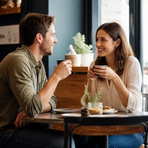 Adults having a warm, respectful relationship conversation