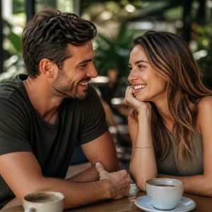 Couple having a calm and honest conversation together