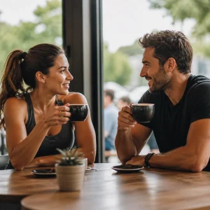 Attractive single person in a warm modern dating lifestyle scene