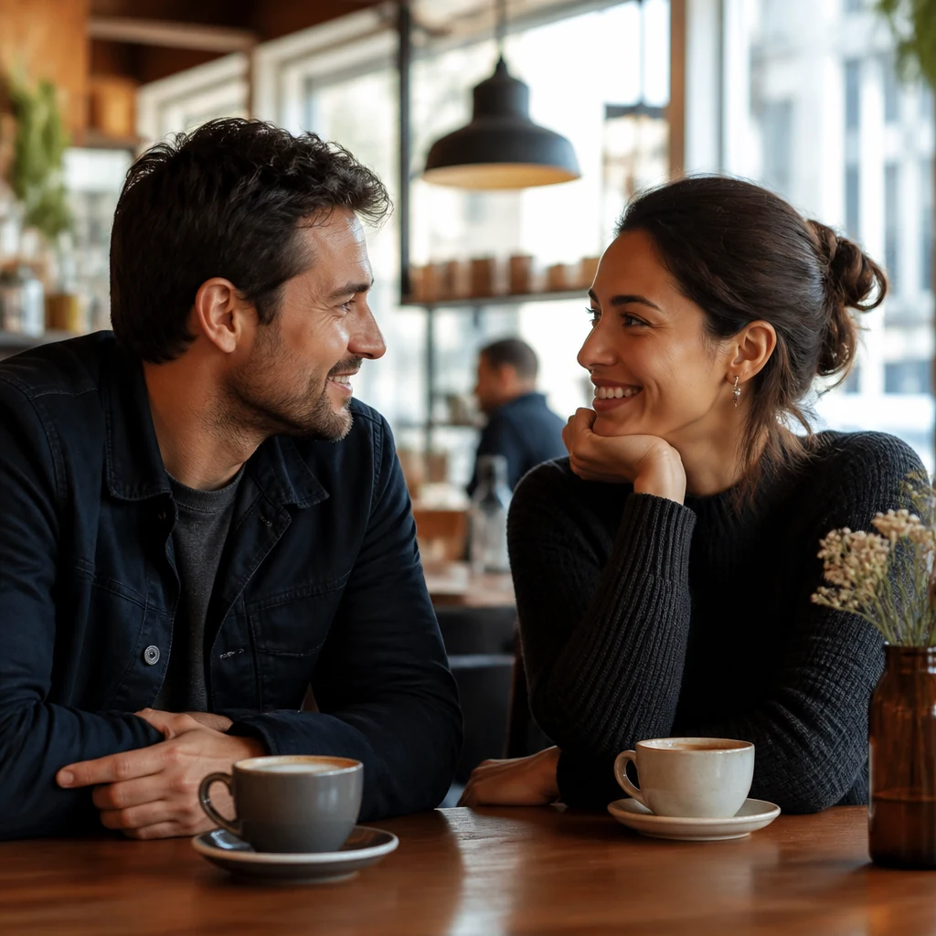 Couple having a calm and honest conversation together