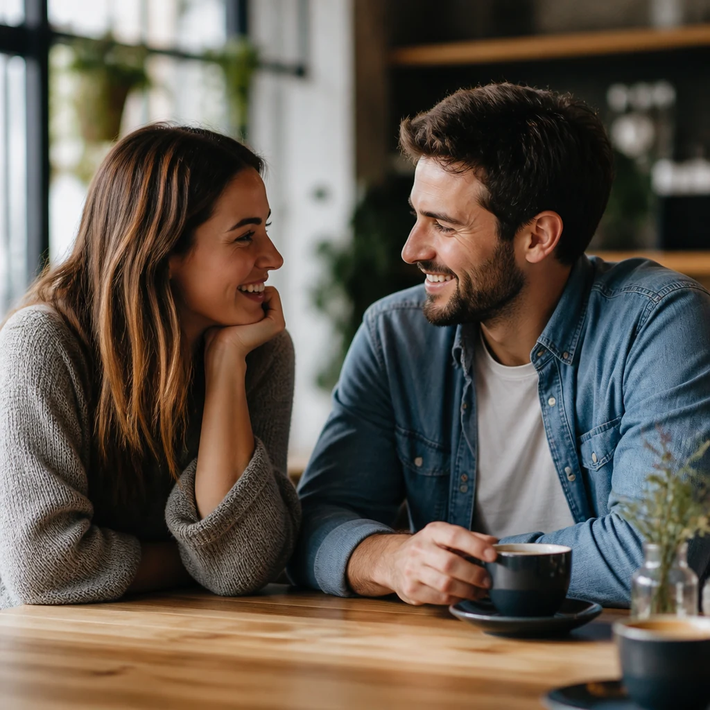 Couple having a calm and honest conversation together
