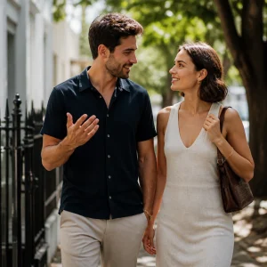 Couple having a calm and honest conversation together