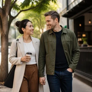Couple having a calm and honest conversation together