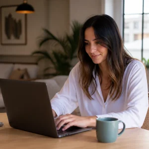 Single professional using a phone for modern online dating