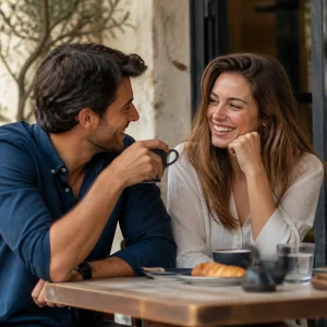 Attractive single person in a warm modern dating lifestyle scene