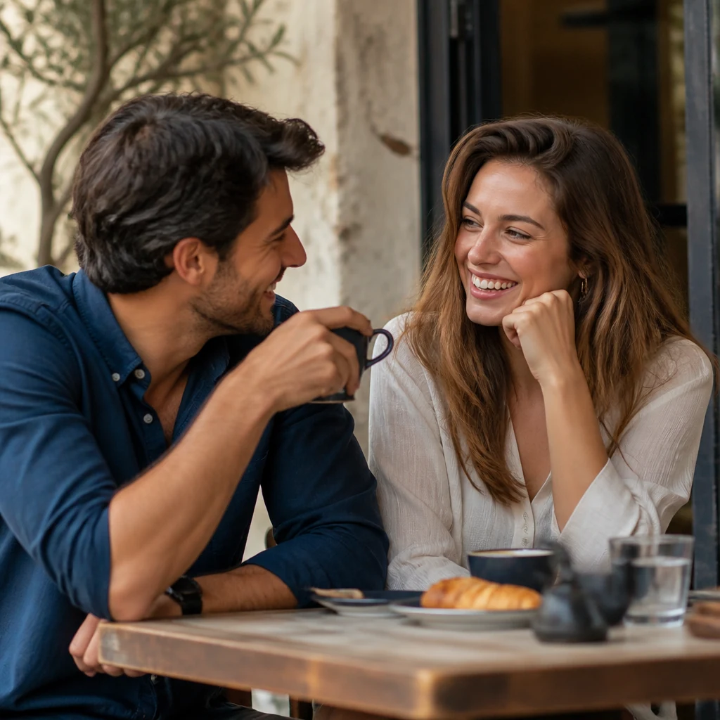 Attractive single person in a warm modern dating lifestyle scene