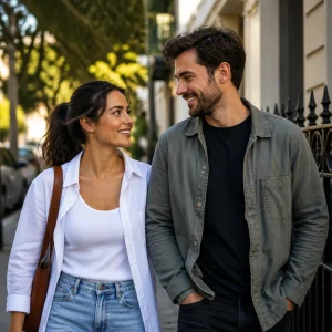 Couple having a calm and honest conversation together