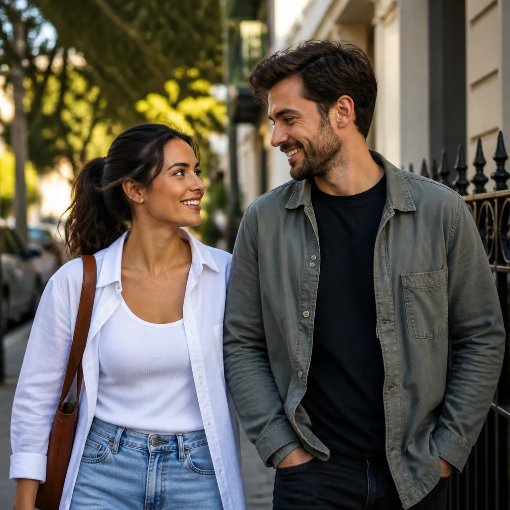 Couple having a calm and honest conversation together