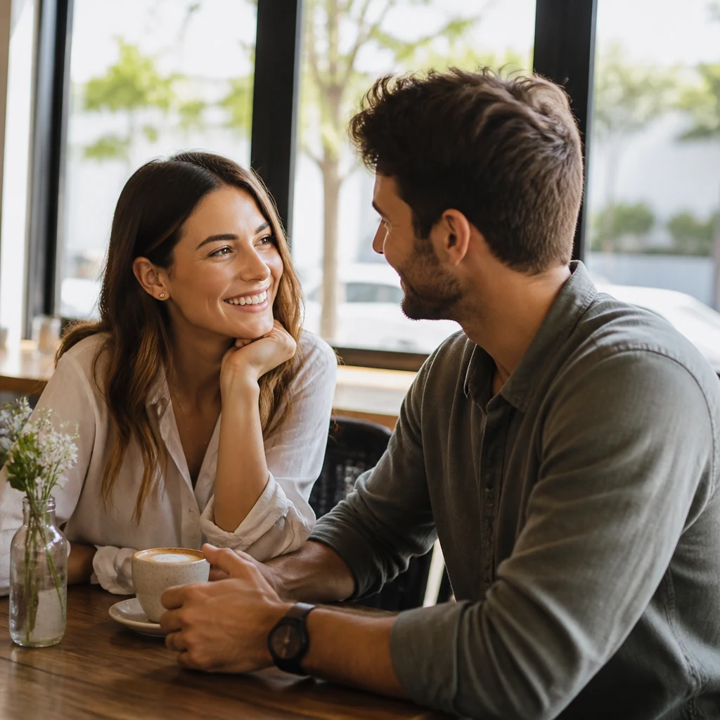 Couple having a calm and honest conversation together