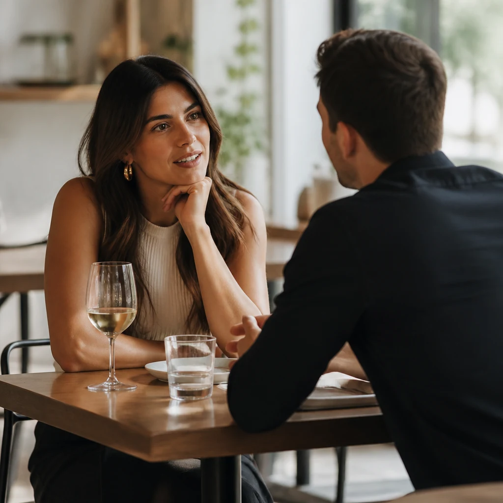 Attractive single person in a warm modern dating lifestyle scene