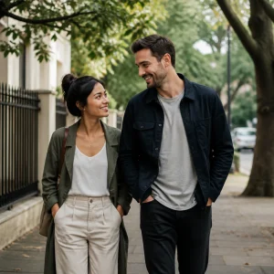 Couple having a calm and honest conversation together