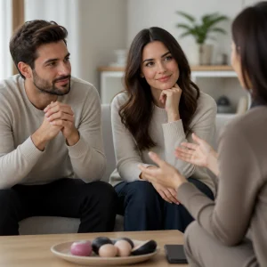 Couple having a calm and honest conversation together