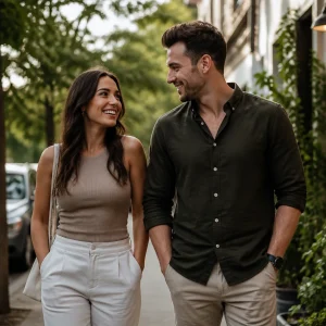 Confident single person preparing for a modern date