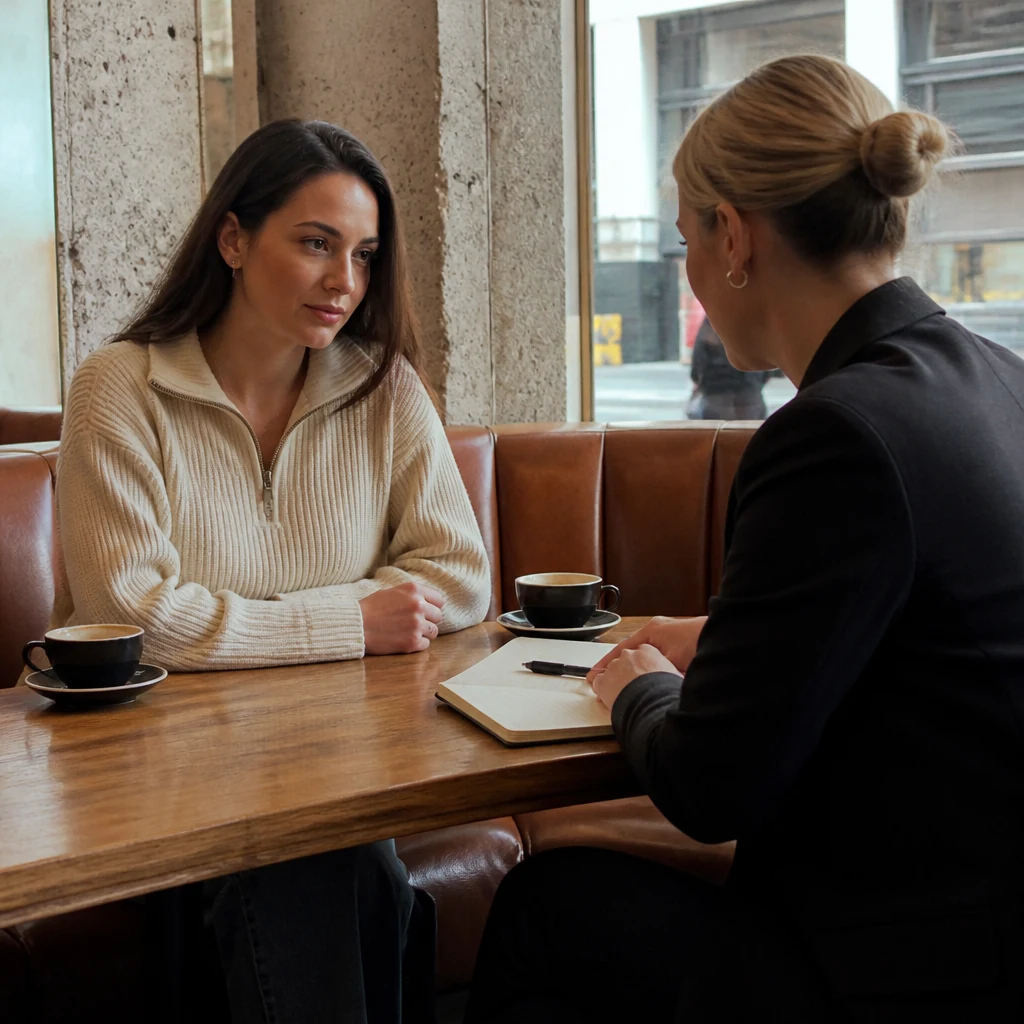 Woman comparing dating apps with a dating agency in Sydney