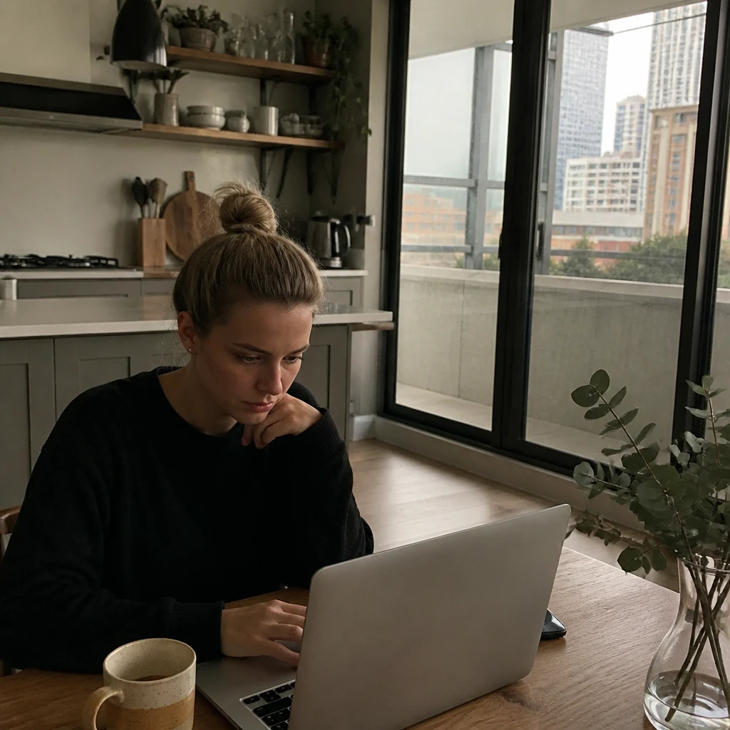 Person reviewing a private matchmaking application in Melbourne